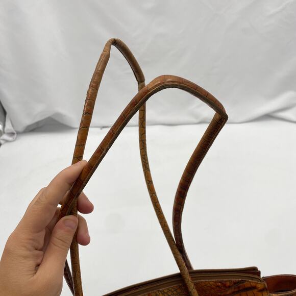 Brahmin brown exotic leather shoulder bag - Picture 4 of 8